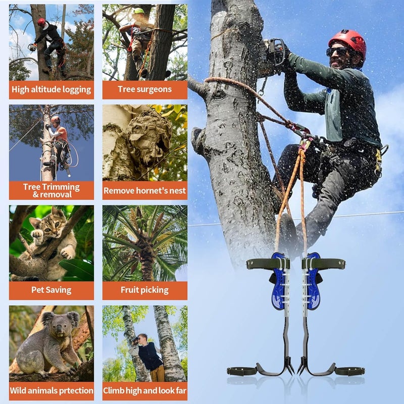 Rohseson Tree Climbing Spikes, Tree Climbing Gear with Non-Slip Pedal, Adjustable Tree Climbing Tool Set - Image 5